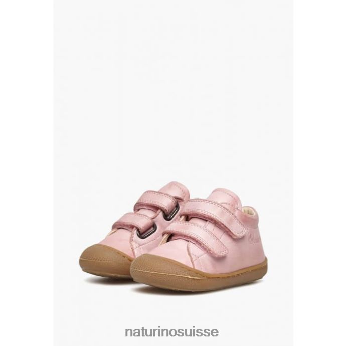 enfants cocon vl T88FLL269 Naturino chaussures premiers pas en cuir nappa rose bonbon