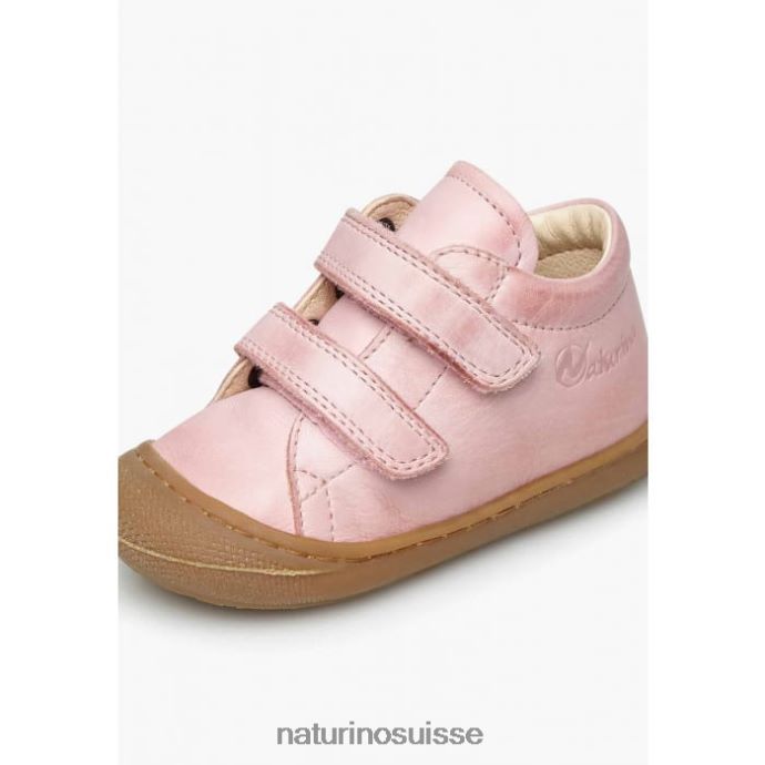 enfants cocon vl T88FLL269 Naturino chaussures premiers pas en cuir nappa rose bonbon