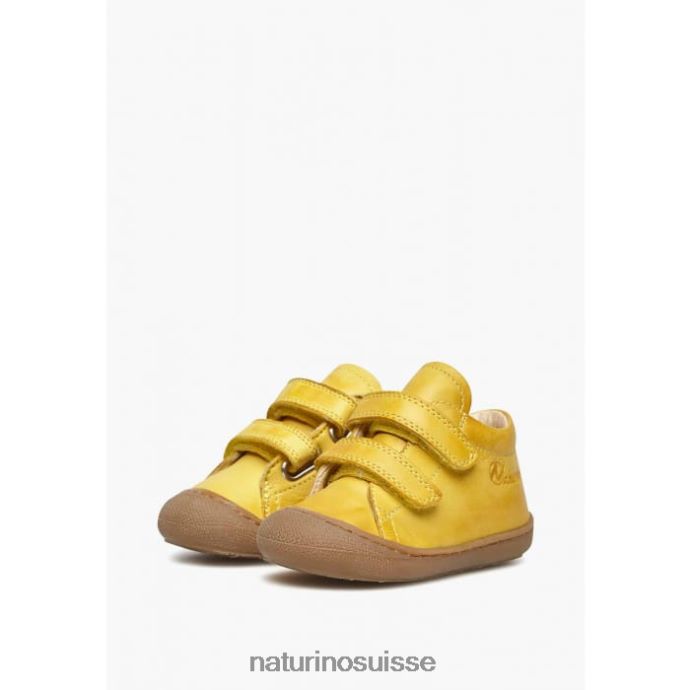 enfants cocon vl T88FLL276 Naturino chaussures premiers pas en cuir nappa jaune