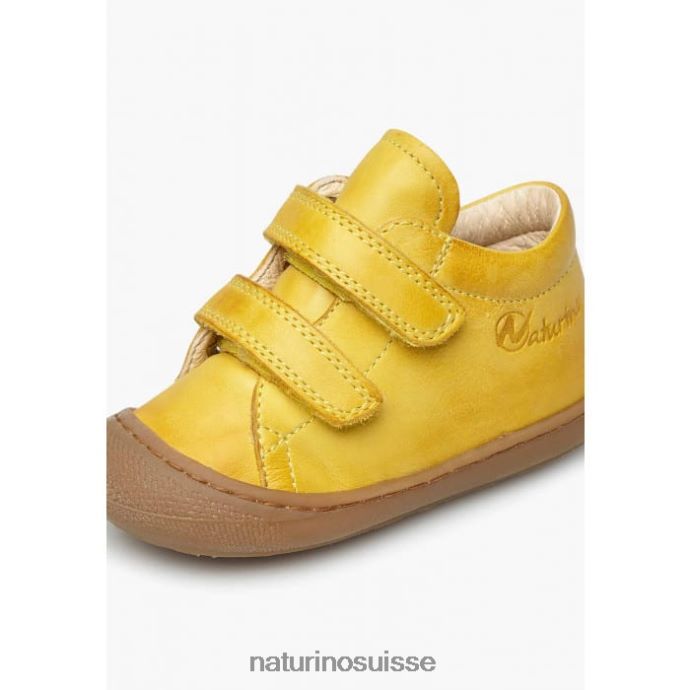 enfants cocon vl T88FLL276 Naturino chaussures premiers pas en cuir nappa jaune
